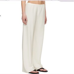 THE ROW Gala Jersey Wide Leg Pants Womens Large Cream Full Length